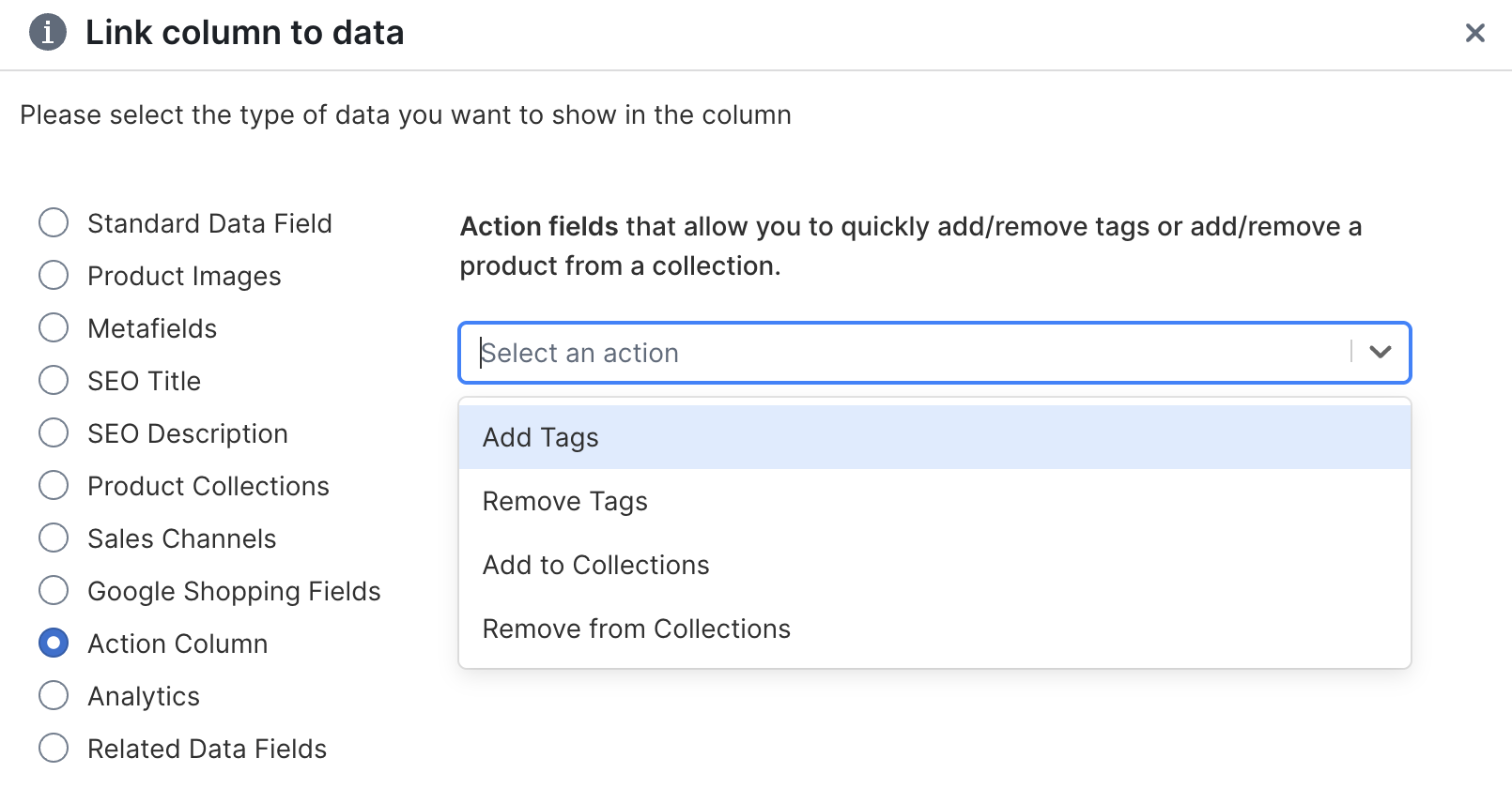 Action Columns