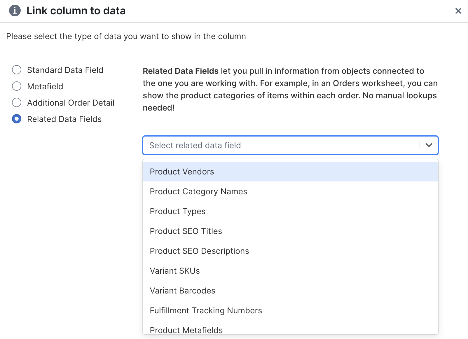 Related Data Fields