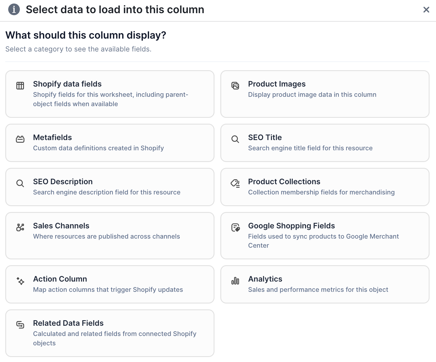 Updated column mapping UI in Mixtable
