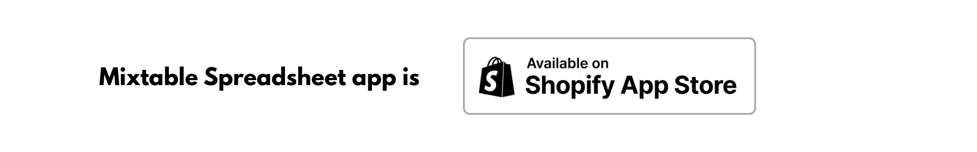 Mixtable spreadsheet app for collectable stores